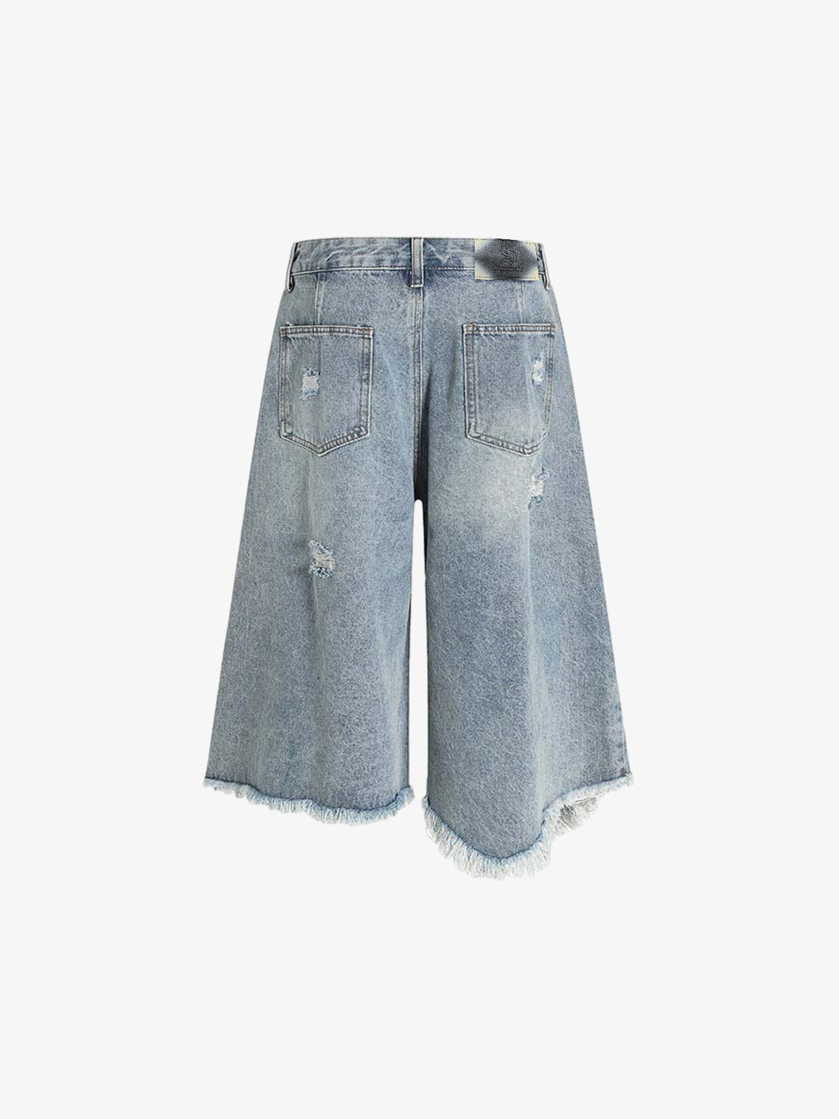 Distressed Light Wash Denim Jorts