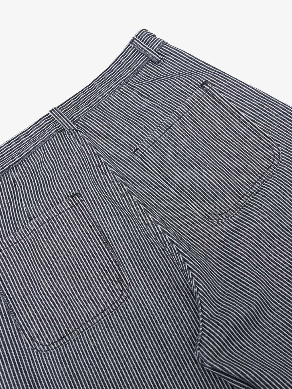Retro Striped Colorblock Barrel Jeans