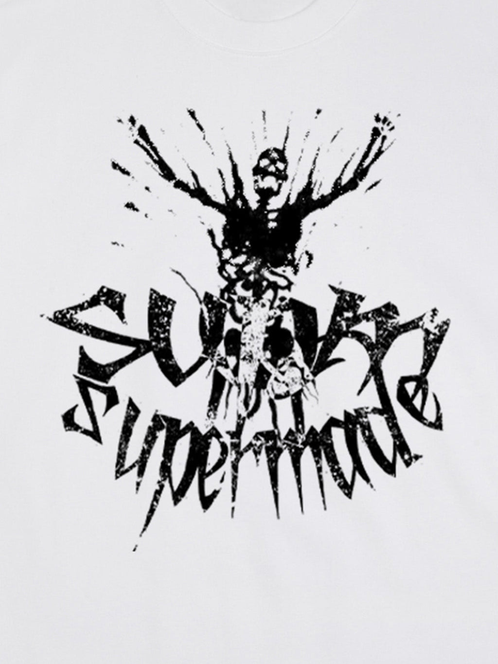 Gothic Skull Distressed Letter T-Shirt