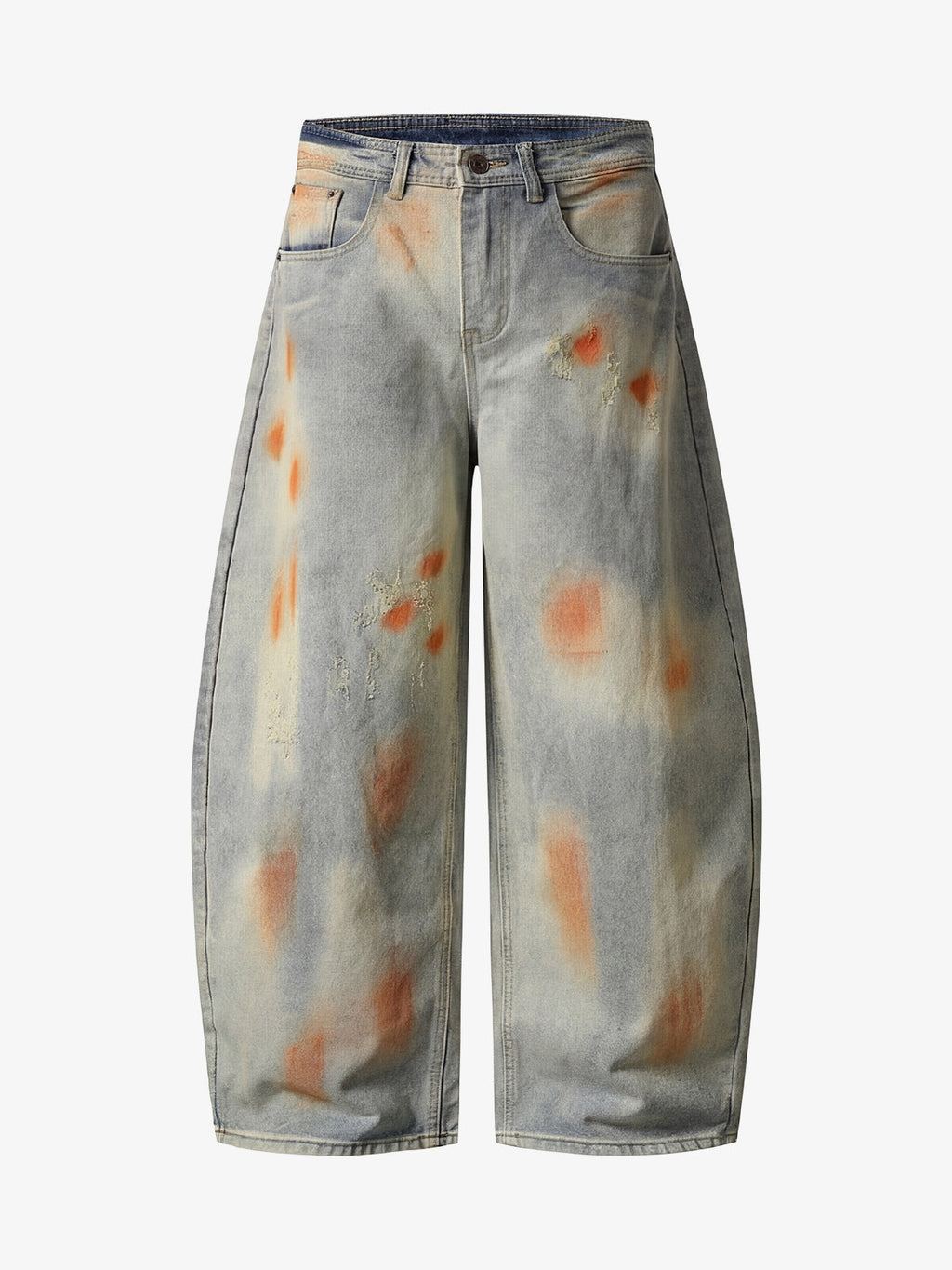 Distressed Paint Washed Wide Leg Pants