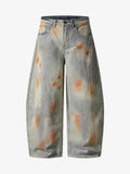 Distressed Paint Washed Wide Leg Pants