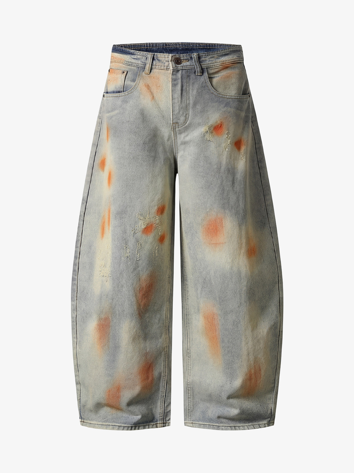Distressed Paint Washed Wide Leg Pants