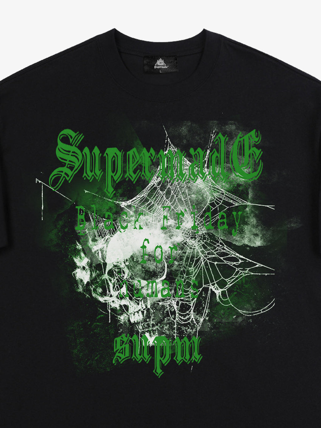 Gothic Skull Spiderweb Graphic T-Shirt