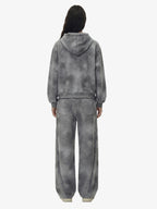 Vintage Washed Tie-Dye Zip Up Hoodie & Barrel Sweatpants Tracksuit