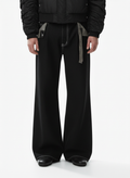 Vintage Plaid-Trim Tape-Belt Jeans