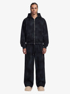 Vintage Washed Tie-Dye Zip Up Hoodie & Barrel Sweatpants Tracksuit