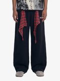 Street Detachable Plaid Waistband Machete Casual Pants