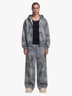 Vintage Washed Tie-Dye Zip Up Hoodie & Barrel Sweatpants Tracksuit