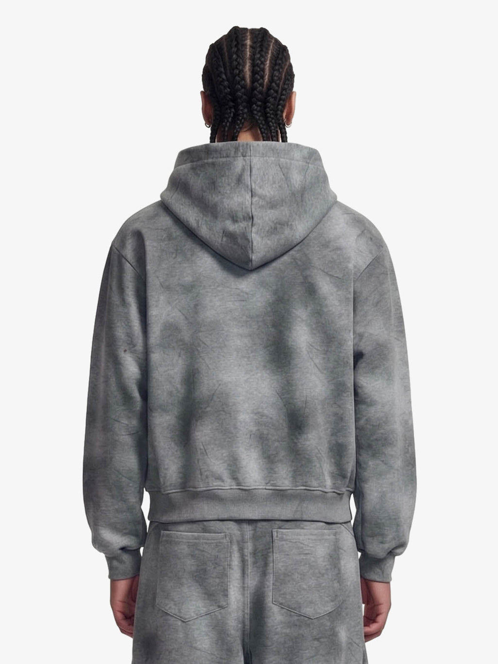 Vintage Washed Tie-Dye Zip Up Hoodie & Barrel Sweatpants Tracksuit