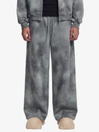 Vintage Washed Tie-Dye Zip Up Hoodie & Barrel Sweatpants Tracksuit