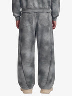 Vintage Washed Tie-Dye Zip Up Hoodie & Barrel Sweatpants Tracksuit