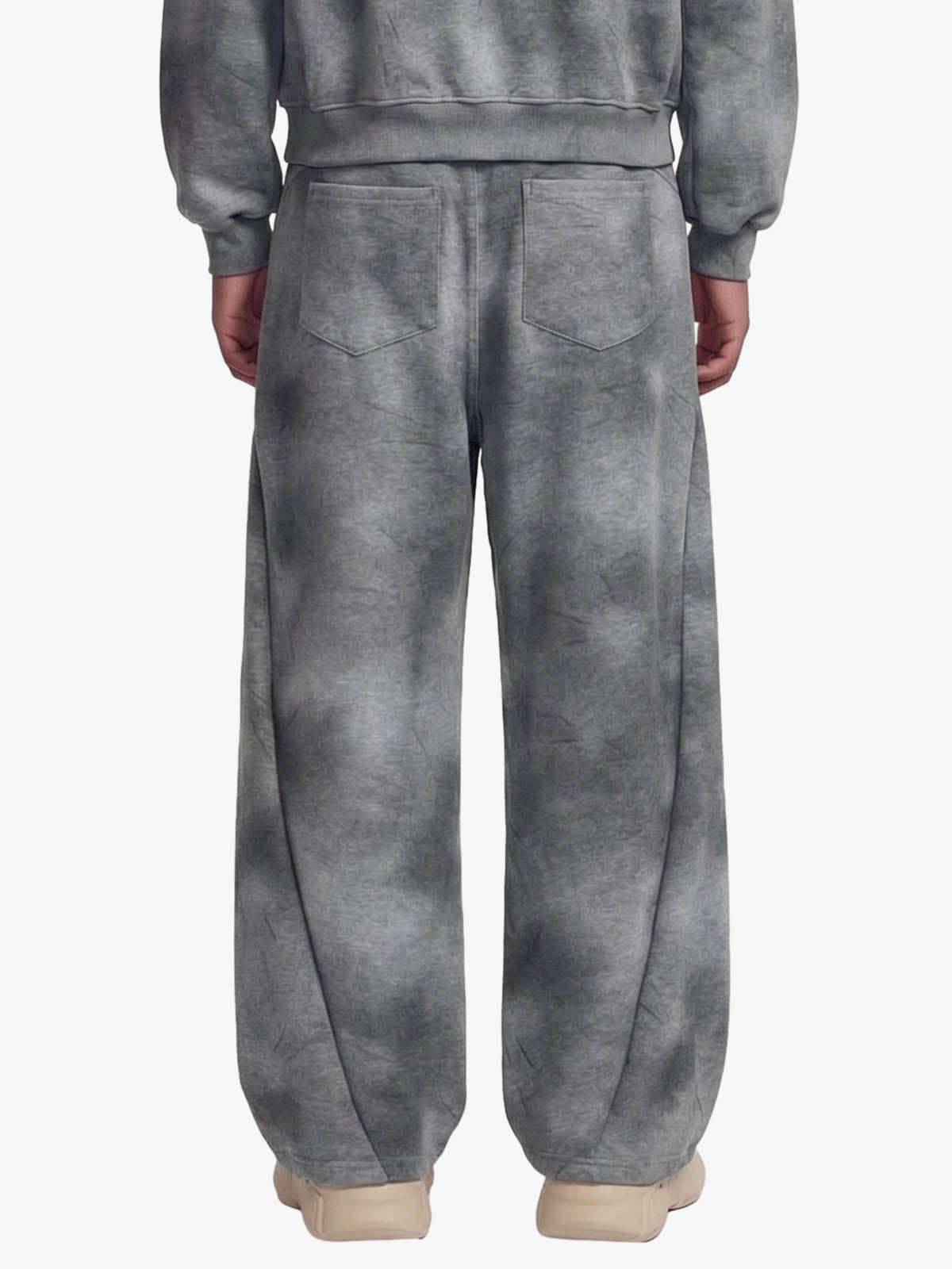 Vintage Washed Tie-Dye Zip Up Hoodie & Barrel Sweatpants Tracksuit