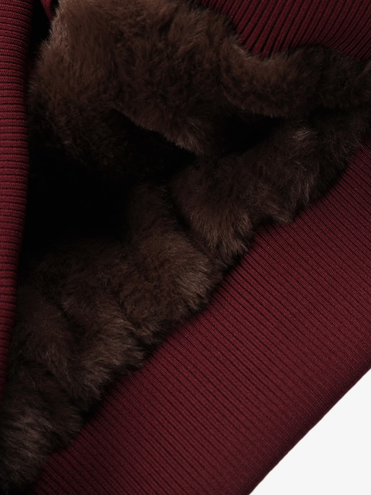 Retro Suede Faux Fur Collar Fleece Lined Bomber Jacket