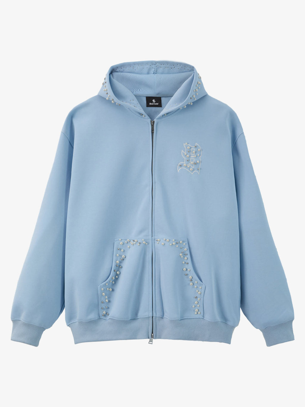 precipice Pearl Embellished Zip Up Set - 2596