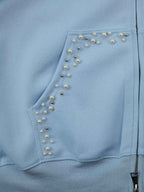 precipice Pearl Embellished Zip Up Set - 2596