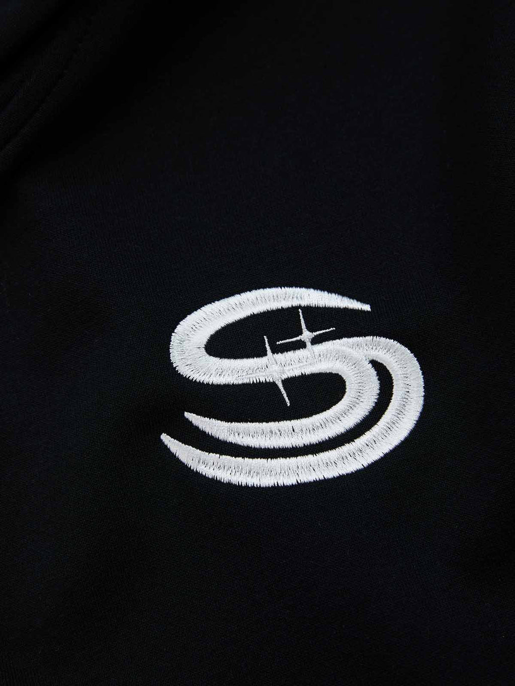 Gothic Letter Cross Embroidery Zip Up Hoodie and Sweatpants Set