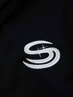 Gothic Letter Cross Embroidery Zip Up Hoodie and Sweatpants Set