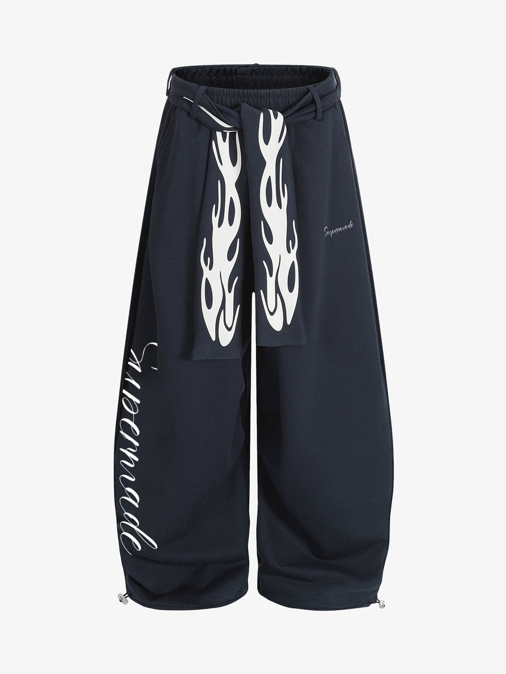 High Street Flame Print Baggy Sweatpants
