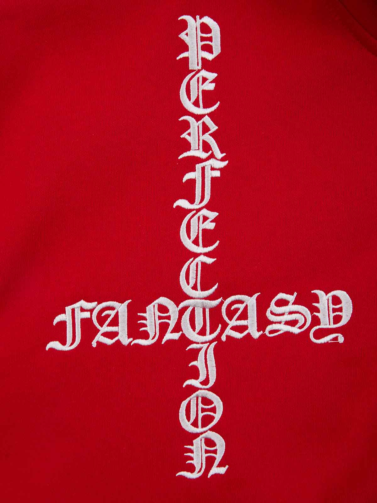 Gothic Letter Cross Embroidery Zip Up Hoodie and Sweatpants Set