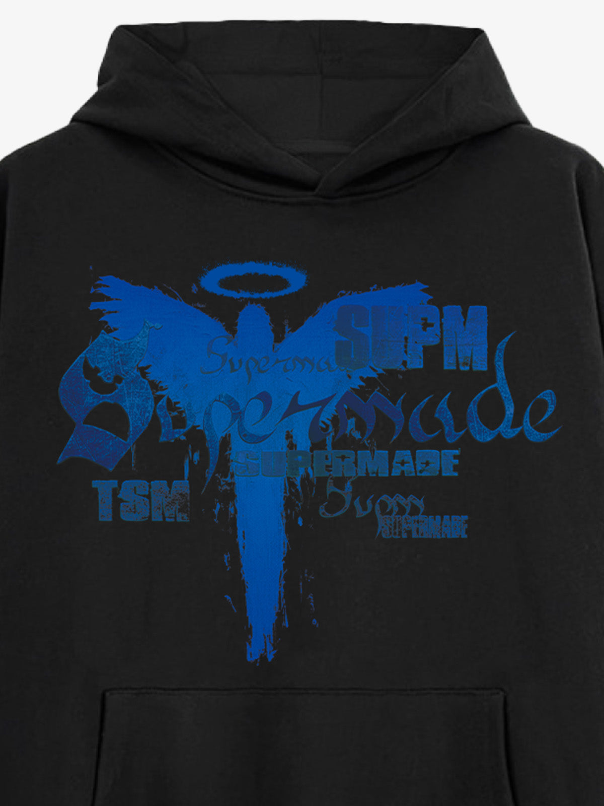 Vintage Washed Angel Halo Distressed Letter Graphic Hoodie
