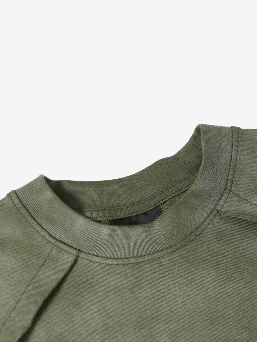 Spray Washed Raw Edge Raglan Knit T-Shirt
