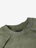 Spray Washed Raw Edge Raglan Knit T-Shirt