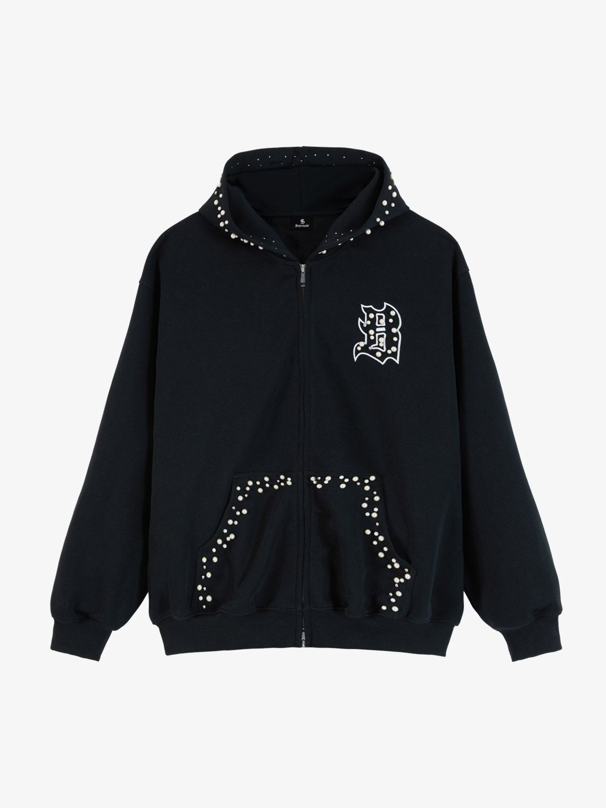 precipice Pearl Embellished Zip Up Set - 2596