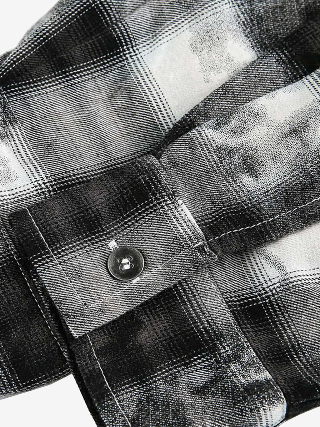 Vintage Wash Plaid Spray Dye Raw Hem Shirt
