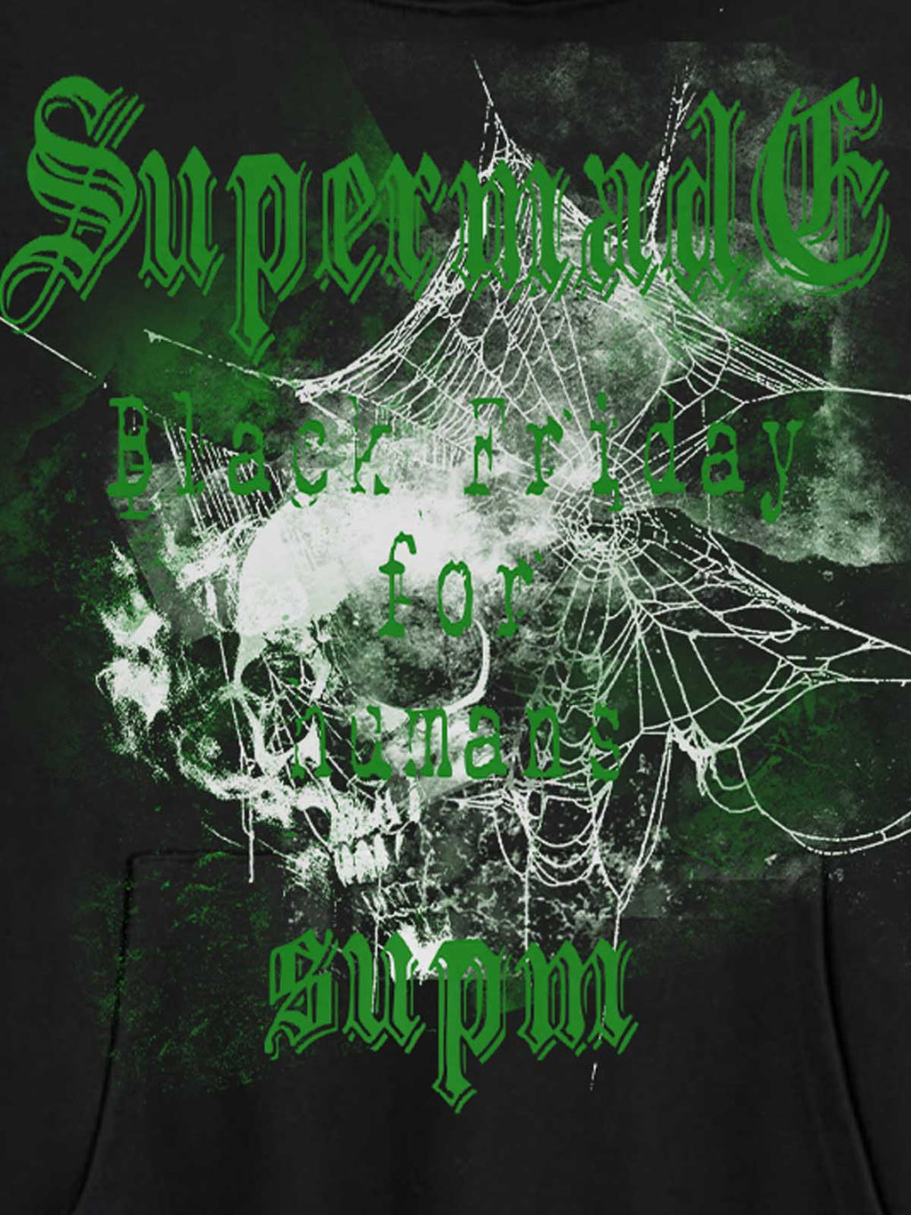 Gothic Skull Spider Web Graphic Hoodie