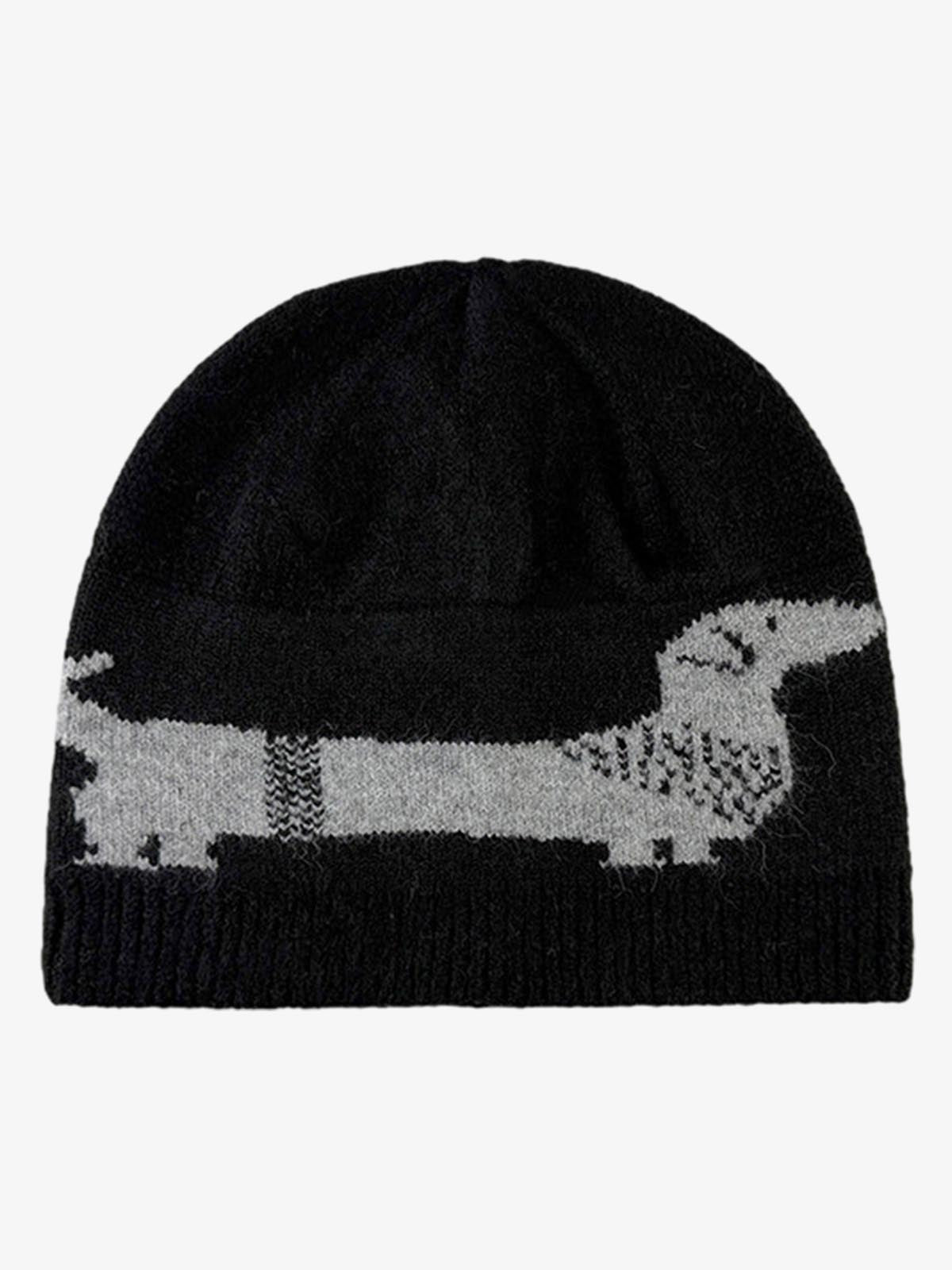 Dachshund Jacquard Knit Beanie