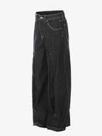 Pleated precipice Graphic Print Wide Leg Pants