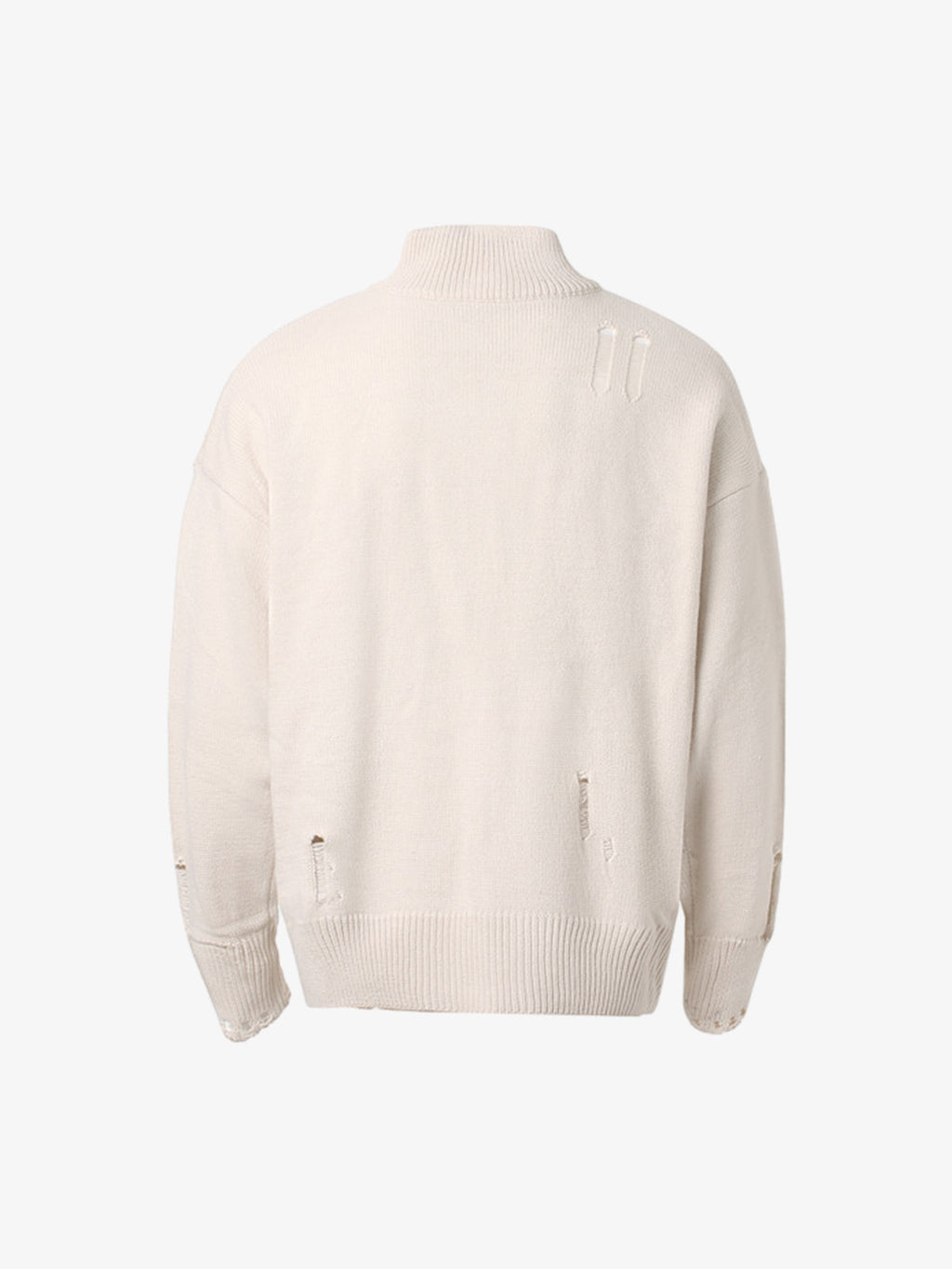 Heavy Cut Turtleneck Cardigan Zipper Sweater