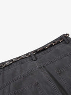 Washed Cargo Webbing Barrel Pants