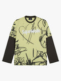 Doodle Graphic Layered Sleeve T Shirt