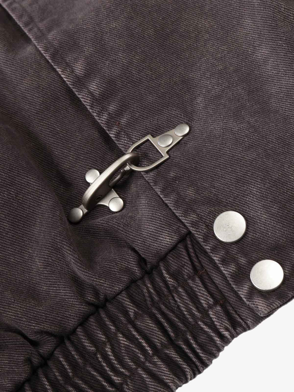 Washed Denim Metal Toggle Clasp Hooded Jacket