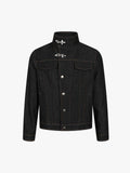 Stand Collar Clasp Detail Denim Jacket