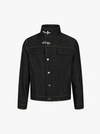 Stand Collar Clasp Detail Denim Jacket