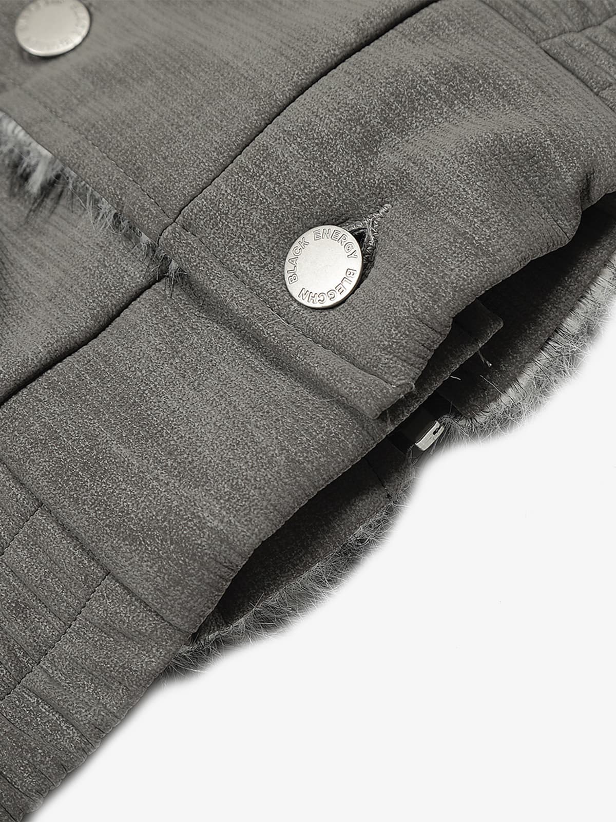 Vintage Dual-layer Collar Fleece-lined Zipper Jacket