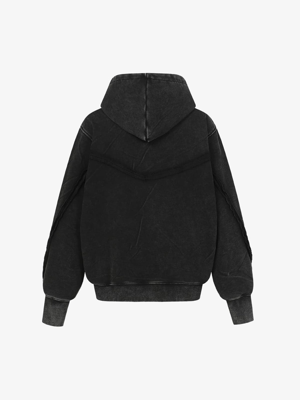 Retro Asymmetric Zip Up Deconstructed Hoodie