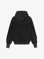 Retro Asymmetric Zip Up Deconstructed Hoodie