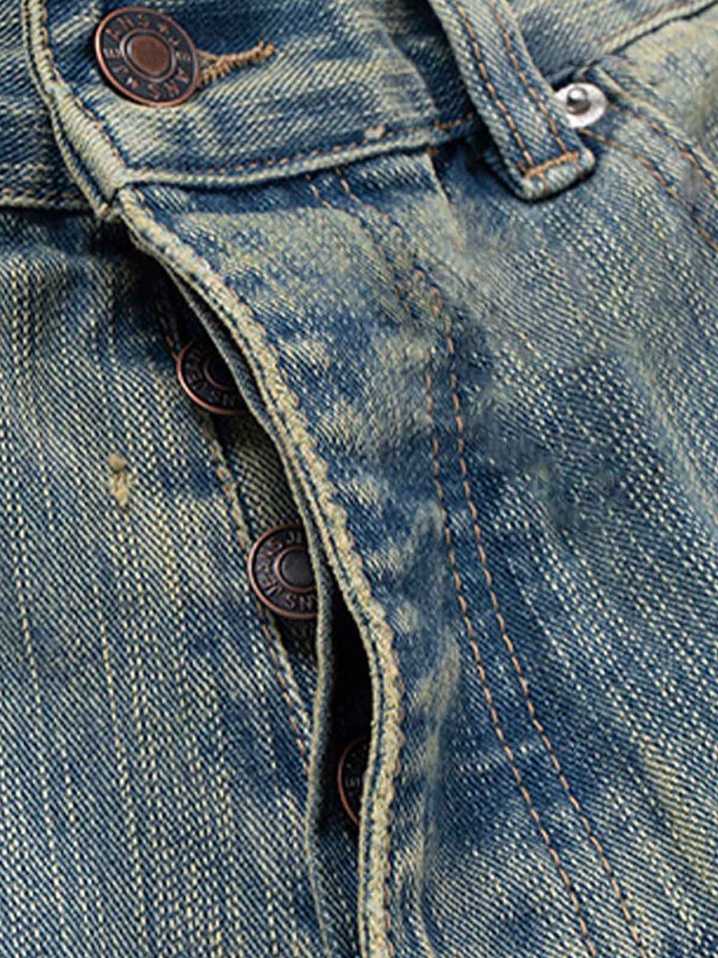 Distressed Contrast Drawstring Knee-Length Jeans