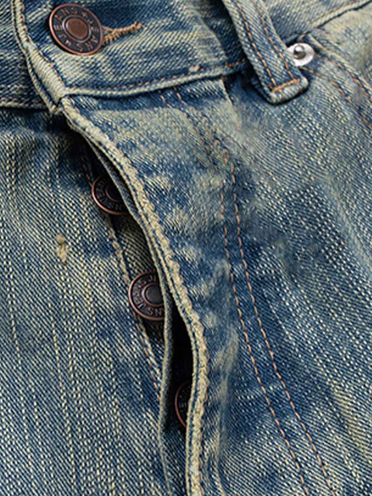 Distressed Contrast Drawstring Knee-Length Jeans