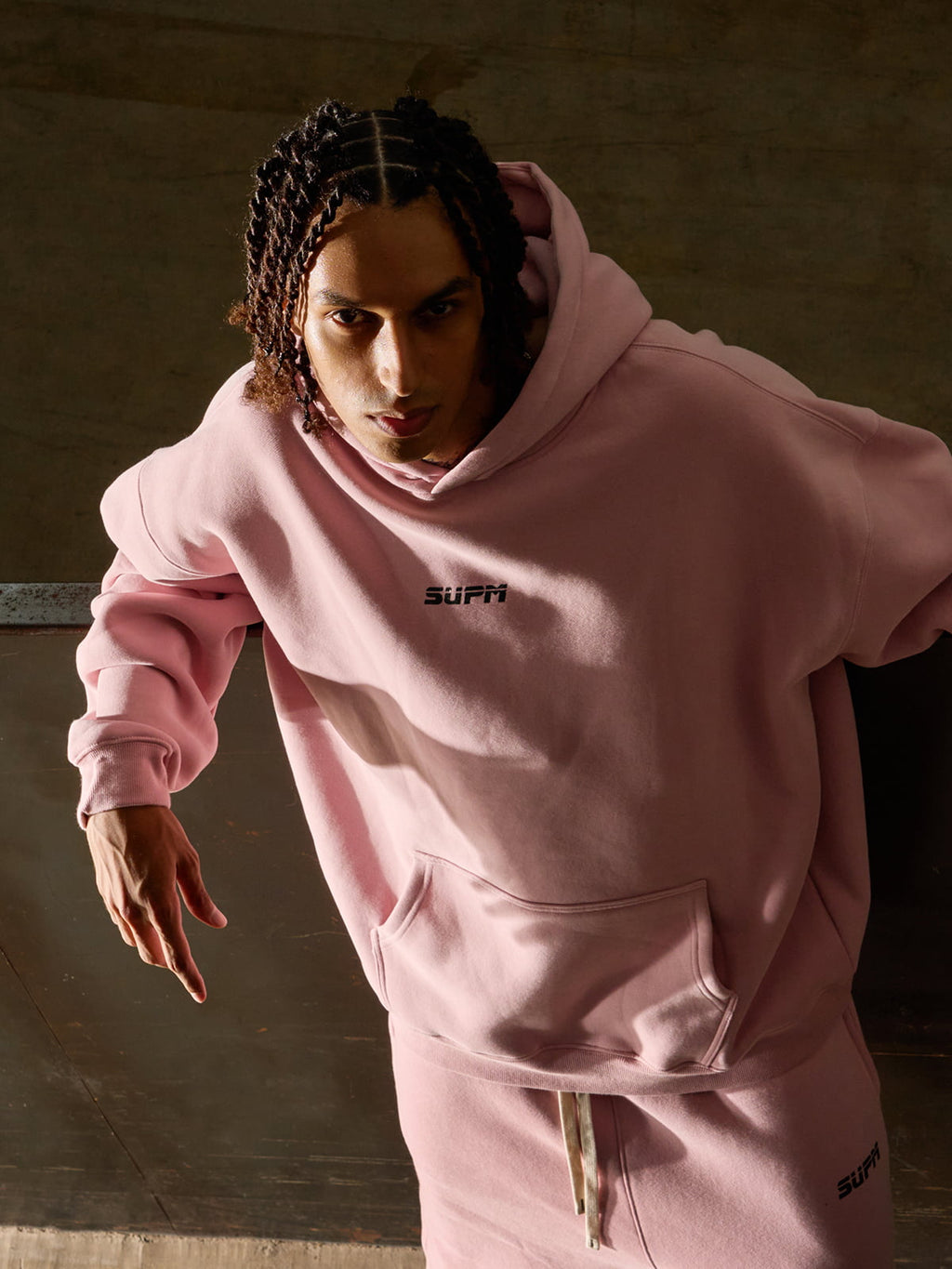 SUPM Pink Cloud Hoodie Set