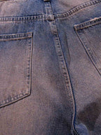 Slash Distressed Washed Denim Jeans