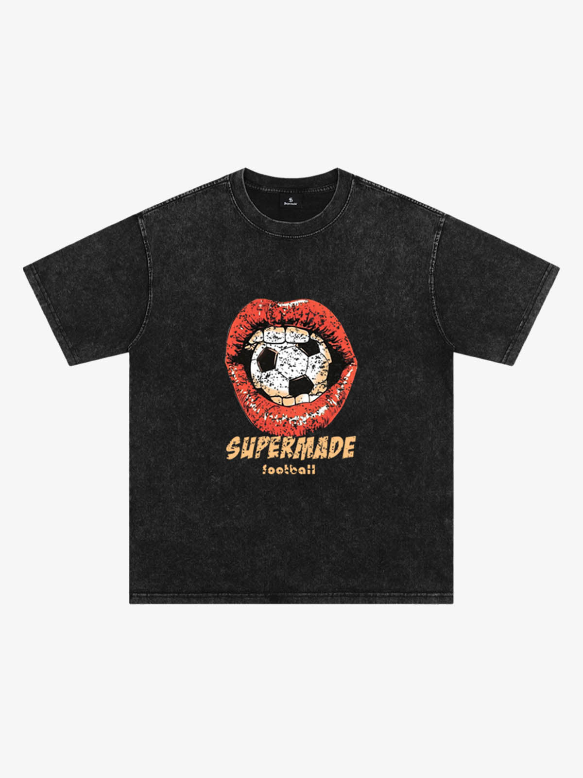 Soccer Ball Lips Graphic T-Shirt