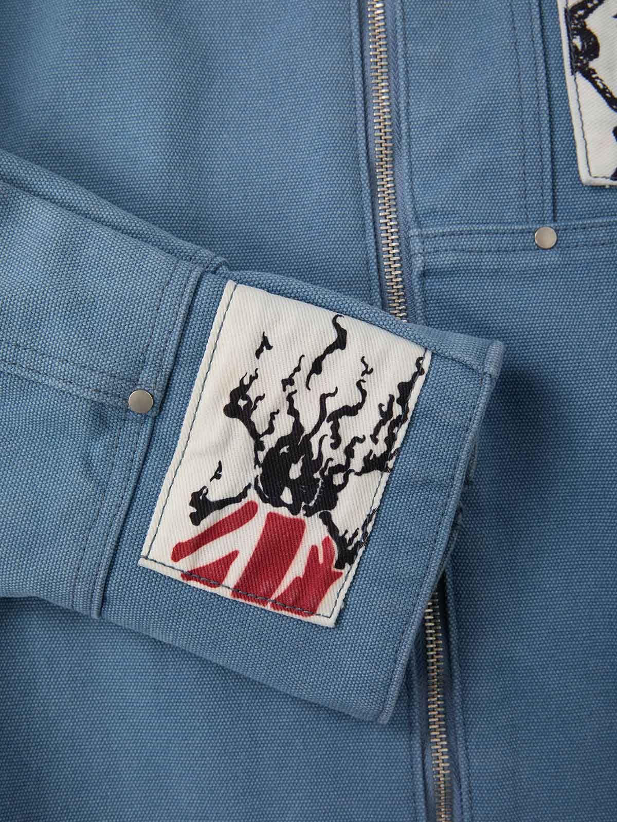precipice Multi-Element Appliqué Patchwork Denim Suit - 2593