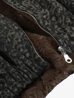 Vintage Leopard Print Fleece Zip Up Vest