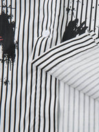 Street Dark Faux Two-Piece Striped Shirt - 2514