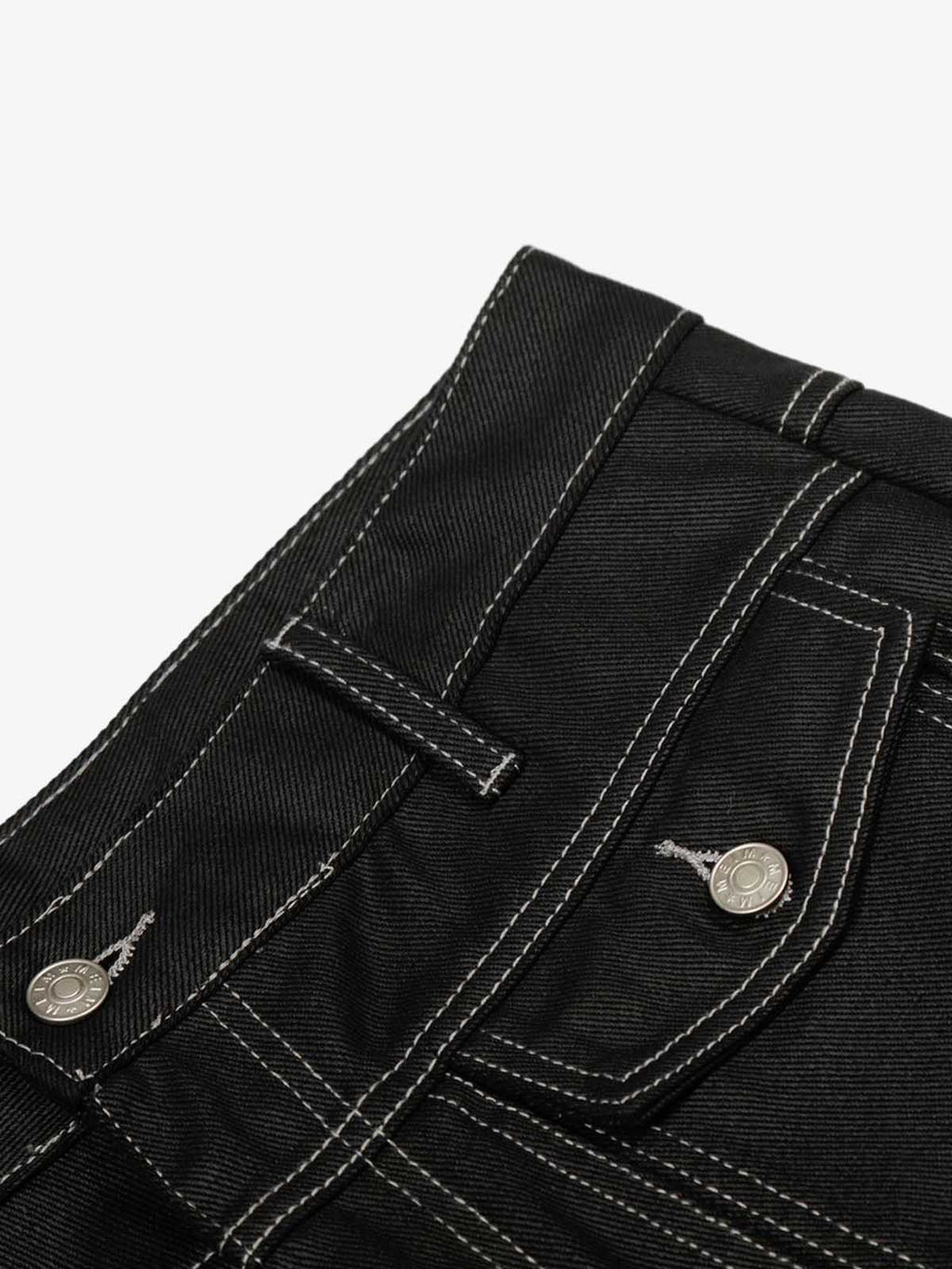 Contrast Stitch High-Waist Wide-Leg Barrel Jeans