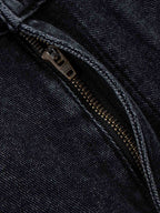 Contrast Stripe Panel Barrel Denim Jeans - 2607